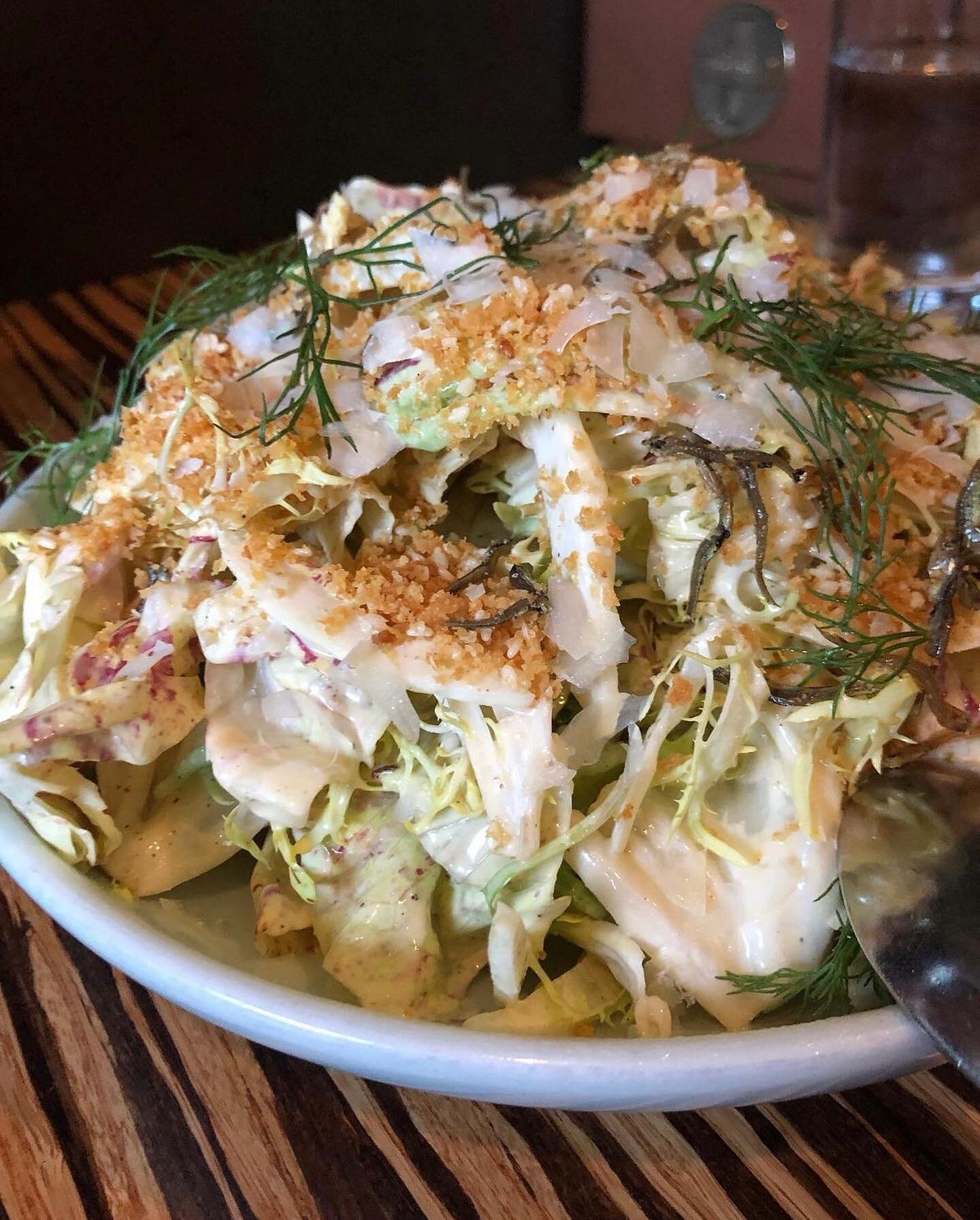 be ordering a Caesar anywhere, any day, any damn way 🫠🫠🫠 ours is with chicories, fennel, tazukuri, sesame breadcrumbs &hellip; loveyousomuch 🤍🌾 #HLAYforever 📸: @esmeight
