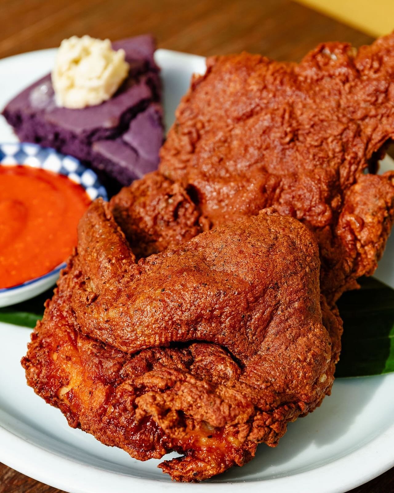 wait, so you HAVEN&rsquo;T had the new fried chicken yet 🙈 &hellip; let us help solve one of your problems &mdash; yes, with a side of purple cornbread #HLAYforever