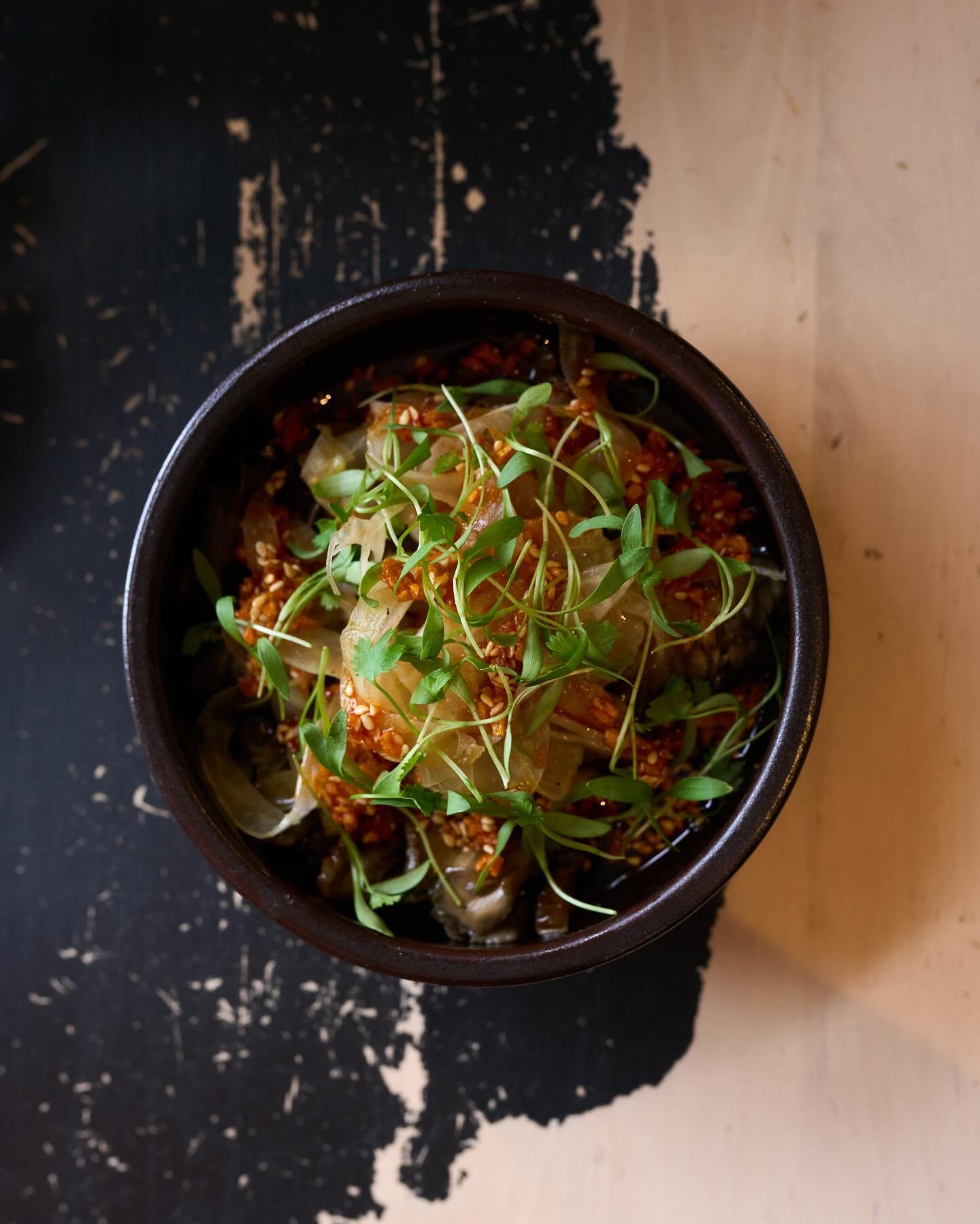 We like our Tue + Wed hours, and these spicy cold Sichuan mushrooms, and our spring-y Scotch Manhattan
Sichuan marinated maitake mushrooms, fennel, cilantro, house chile crunch
Recurring Dream - cherry blossom-infused Blended Scotch, Cocchi Sweet V
