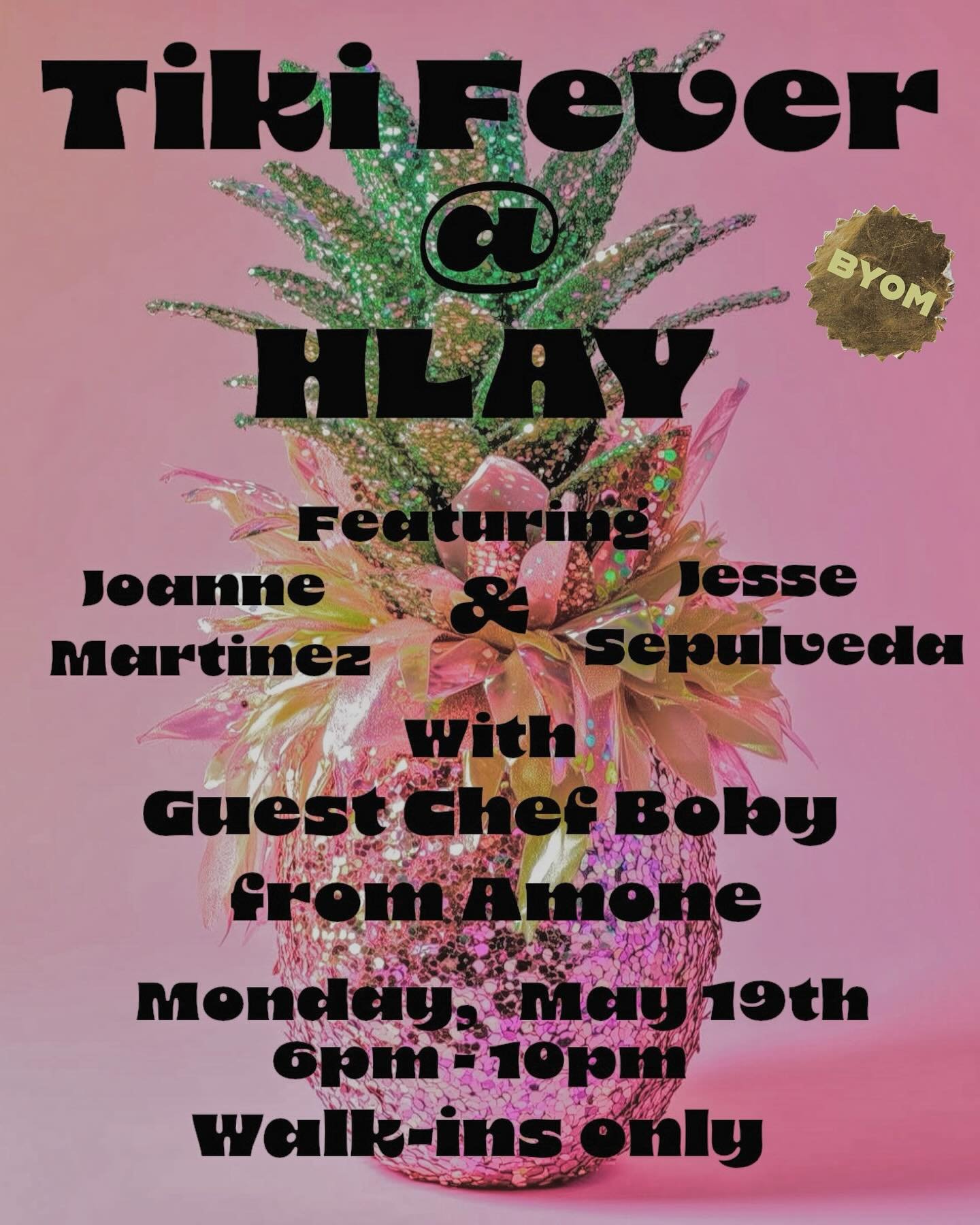 IYK @tikifever YK - its glittery sorceress, HLAY&rsquo;s very own @captainmrtnz, will open up HLAY for one Monday night only: May 19 &mdash; @alldaybabyla alum @jessevandal will join her behind the bar, and together, they will reveal some fresh tiki 