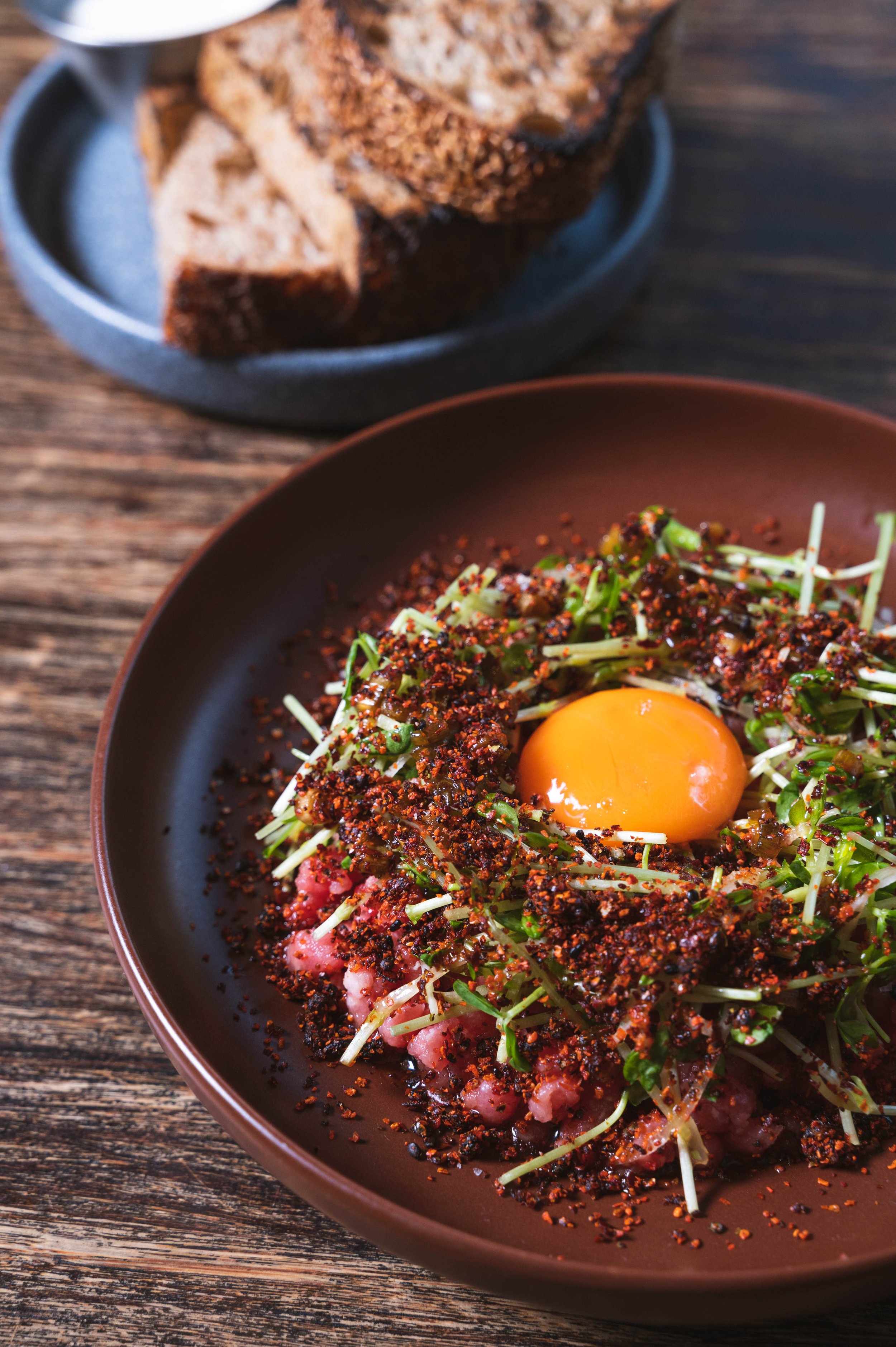 Steak tartare at Here's Looking At You
