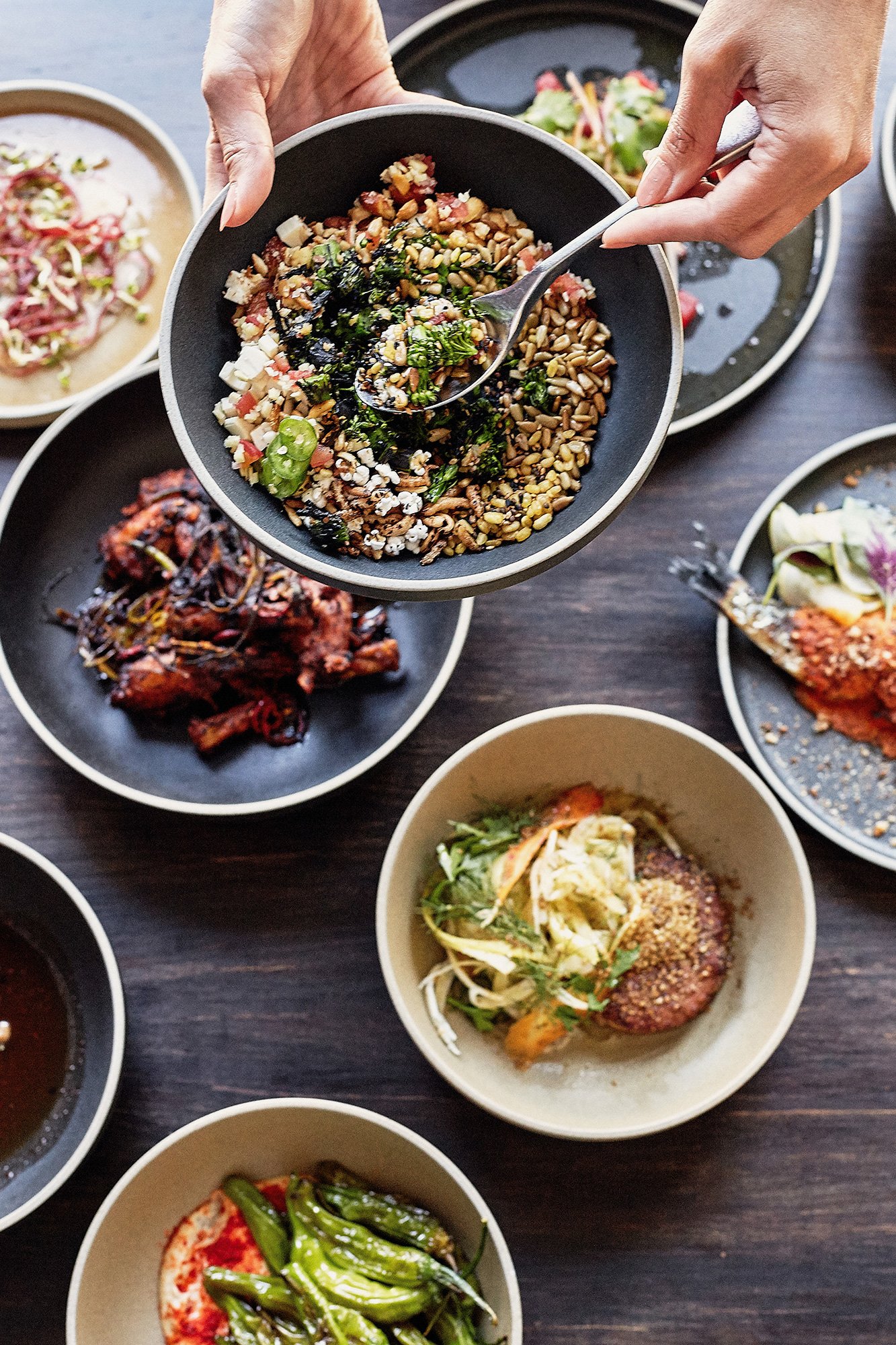 Assortment of dishes at Here's Looking At You